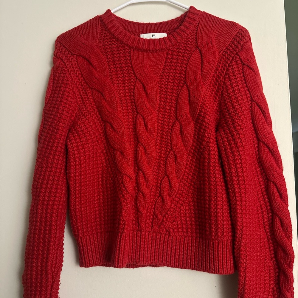 Banana Republic Red Cable Knit Sweater